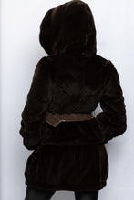 Load image into Gallery viewer, Brown Dyed Sheared Rex-Rabbit Jacket w/ Mink Muff
