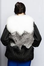 Load image into Gallery viewer, White/Silver/Black Dyed Fox Vest
