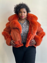 Load image into Gallery viewer, Orange Shearling Jacket

